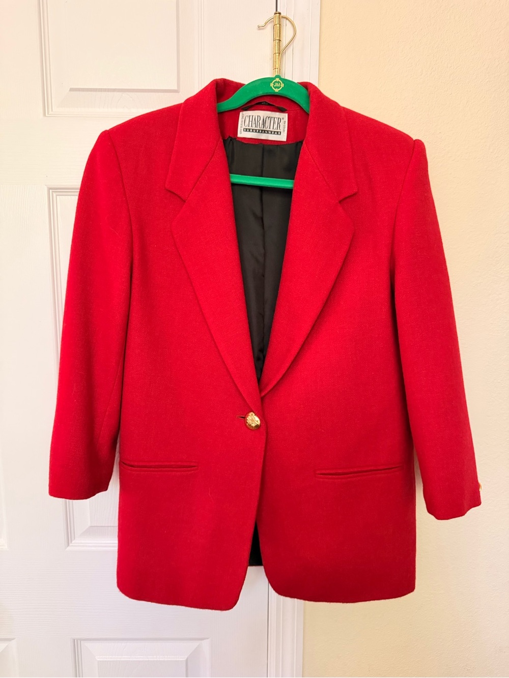 Red Wool Single-Button Blazer size 16